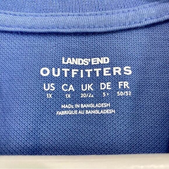 Lands’ End Outfitters Women’s Plus Size Collared Button Polo True Blue NWOT - Picture 4 of 8